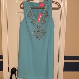 Lilly Pulitzer new w/tags turquoise beaded dress